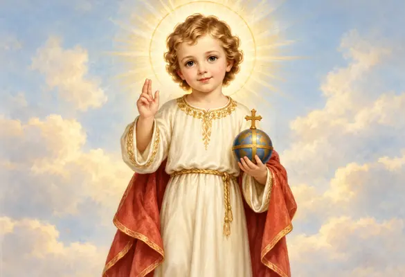 The Infant Jesus giving a blessing and holding a globe